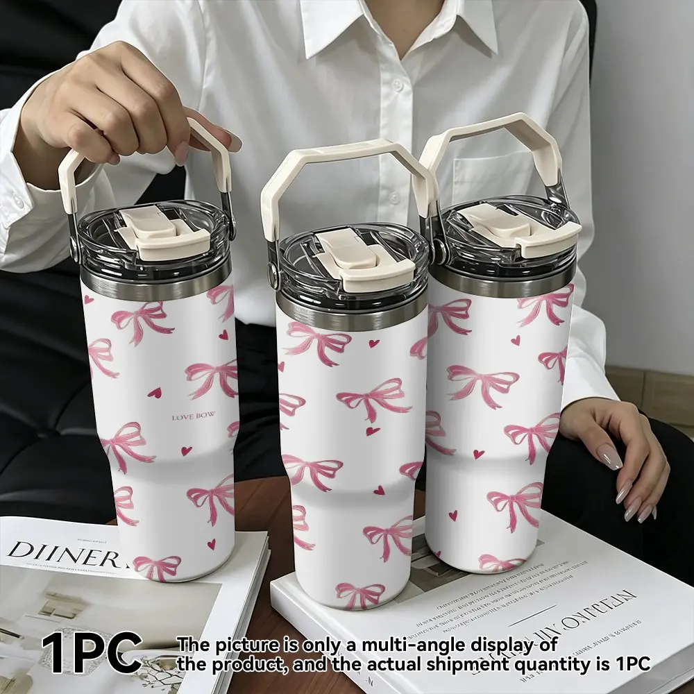 Butterfly Print 30oz Insulated Tumbler, Stainless Steel Reusable Travel Cup, Insulated Cups, Ideal for Cold Hot Drinks, Perfect for Holidays & Events
