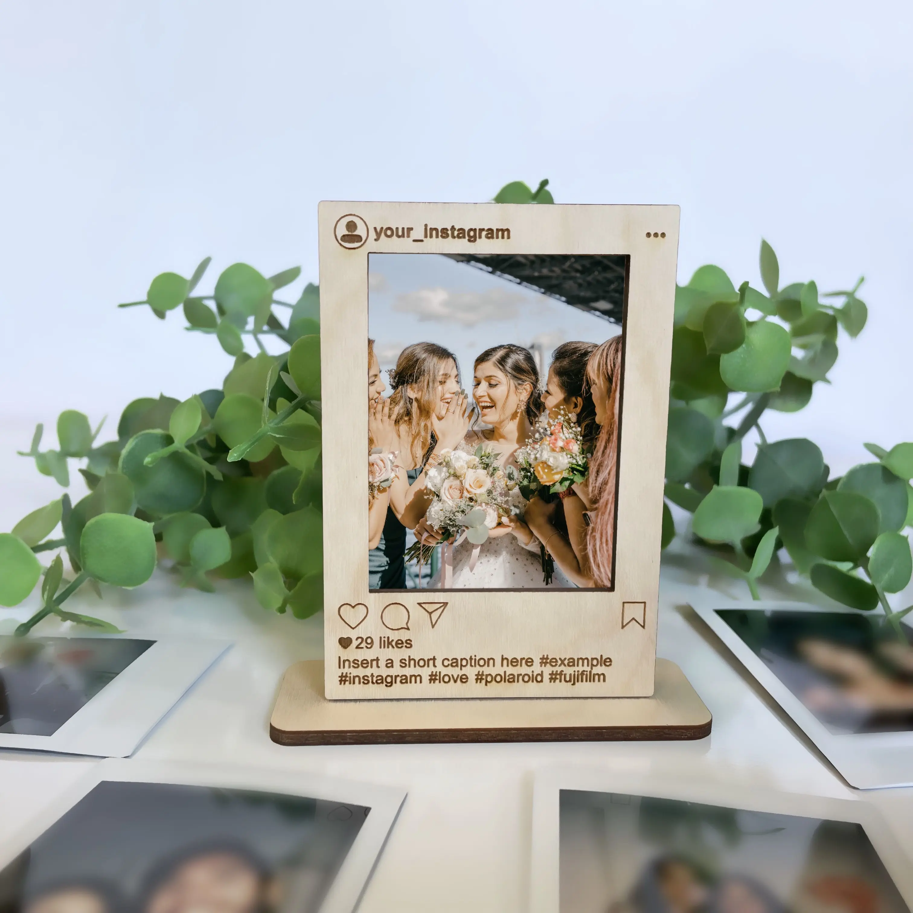 Personalized Insta-gram Picture Frame, Fujifilm Photo Frame, Film Picture Holder, Film Picture Magnet, Wood Instagram Frame Gift Instax Mini