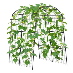 VEVOR Cucumber Trellis, U-Shape Garden Trellises for Raised Bed, Metal Arch Plant Support for Vine, Climbing Plants Outdoor, Peas, Beans, Zucchini, Tomato, Squash, Flower (70.87 x 44.09 x 82.99 in)