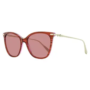 Longchamp Rounded Square Sunglasses LO757S 607 Striped Red/Gold 55mm