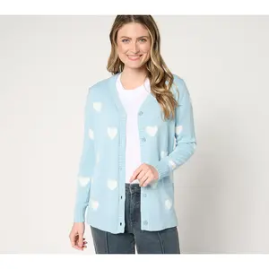 Belle by Kim Gravel Falling in Love Fuzzy Heart Cardigan