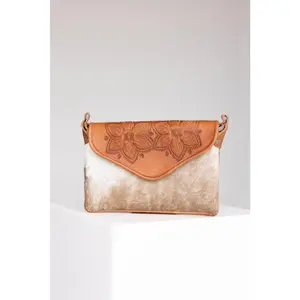 Amedi Two Flowers - Leather & Cowhide Crossbody