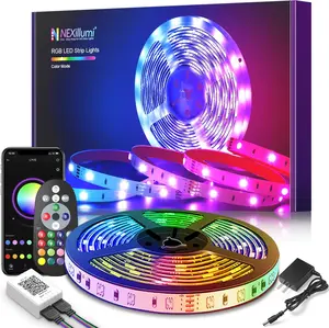 100ft Led Lights for Bedroom with Color Changing Strip Lights with Remote and APP Control RGB Lighting Strip for Indoor Party Home Room Decor
