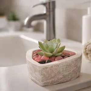 Heart Cement Art Planter 