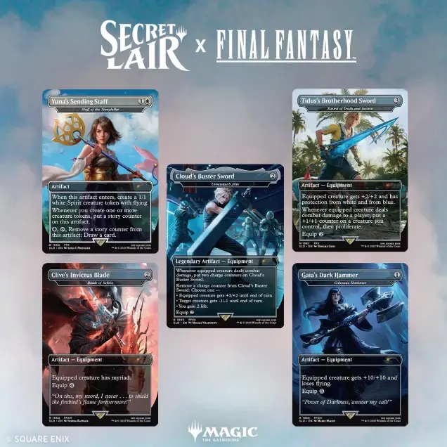 Magic The Gathering Secret Lair Drop: Secret Lair x FINAL FANTASY: Weapons EN - Rainbow Foil & Non-Foil Edition - Secret Lair Drop Series (SLD)
