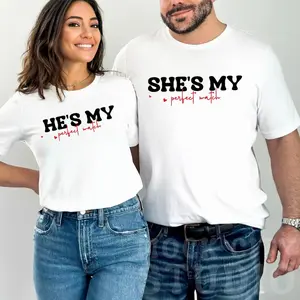 She's My P3rfect Match Shirt, He's My P3rfect Match Tshirt, Valentine's Day Gift, Couple Matching Puzzle Tee, Matching Shirts, Unisex Short Sleeve Tee Shirt