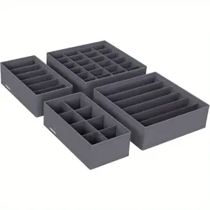 4-piece drawer storage box, foldable, organizing system wardrobe, storage cabinet, storage, bra, socks, tie