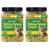 JUST TRY Natural Seafood Salmon-Flavor Cat Grass Treats, 12-Month Shelf Life, No Preservatives, Promotes Dental Care & Hairball Control, Training Cat Snacks, 14.1 oz