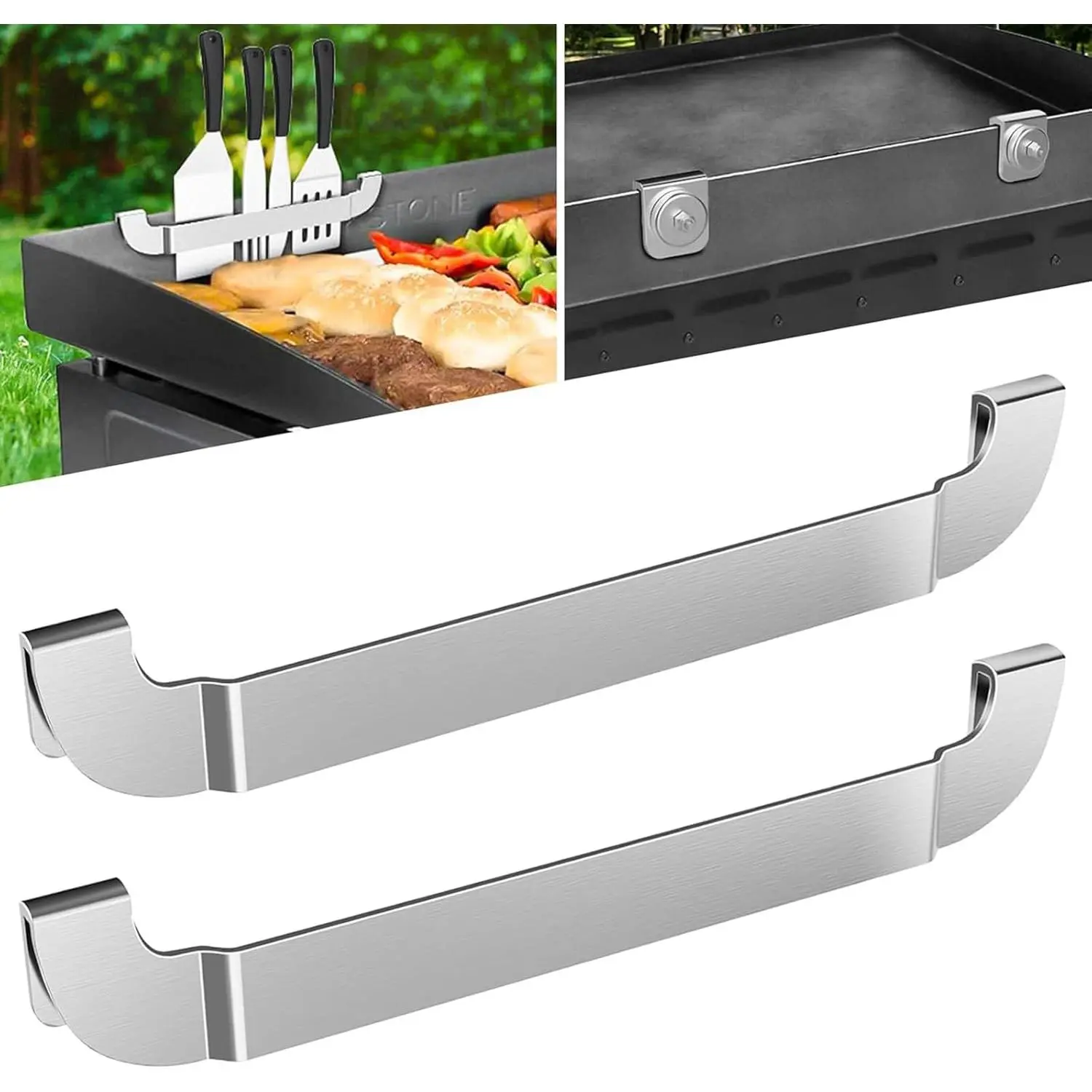 10 Inch Griddle Spatula Holder Magnetic Design, Stainless Steel Grill Barbecue Tool Rack, Griddle Accessories for Blackstone Flat Top Griddle and Other Grill Griddles