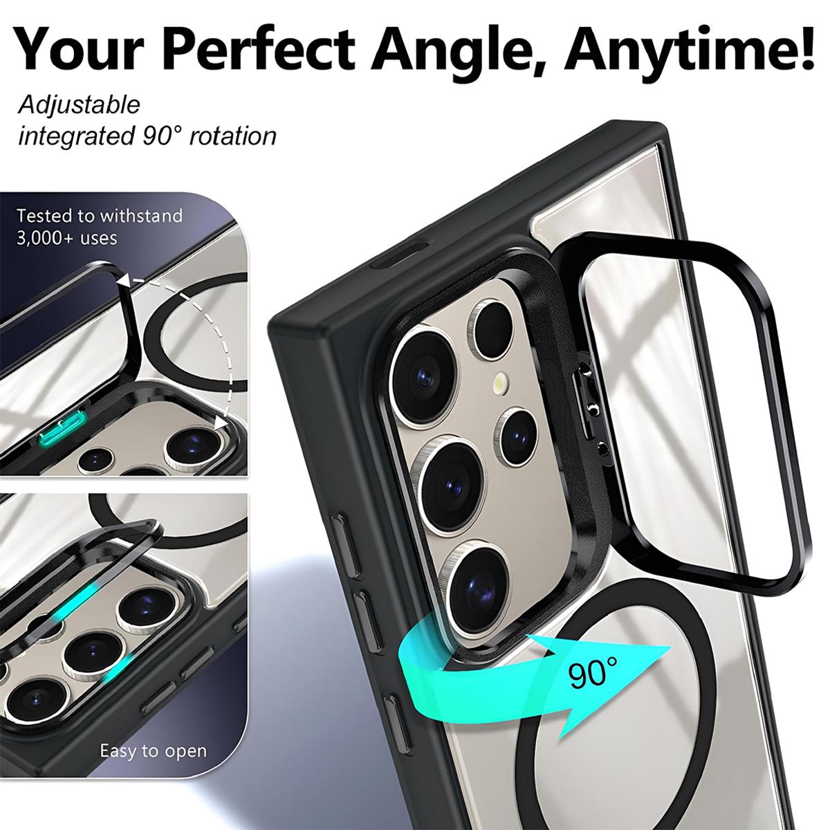 Shockproof Camera Ring Stand Heavy Duty Clear Case For Samsung S26 Ultra/S26 PLUS/S26 Compatible With MagSafe Cover + Camera Lens Protector