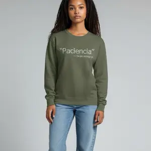 Paciencia Embroidered Sweatshirt Crewneck Casual Tops Sweaters Stylish Simple unisex sweatshirt menswear top everyday comfort