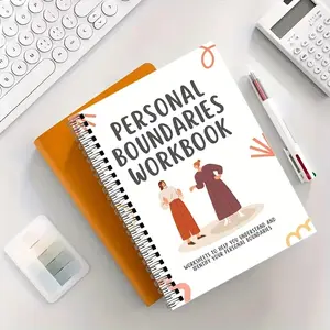 A5 Size 32 Pages Workbook, Personal Boundaries Design, Ideal for Dbt Therapy, Focuses on Relationship Boundaries & Self-Care Guide