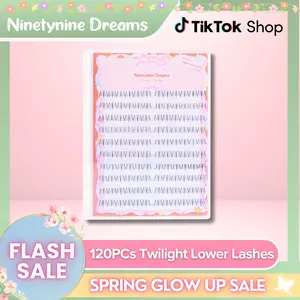 Ninetynine Dreams 120PCs Twilight Lower Lashes | C Curl Ultra-Thin Band Lightweight 6–7mm Soft Natural Comfortable Bottom Lashes — Beginner Friendly Makeup Essential DIY Bottom False Eyelashes For Everyday Makeup Cosmetic
