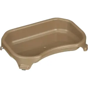 Large Capacity  Bowls, Water Bowl for Cats, Reptiles, Chickens, Birds, & Small ,   Bowl (6 Cups), Indoor or Outdoor Water Trough & Feeder, Champagne