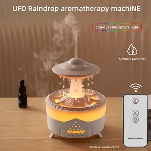 UFO Design Air Humidifier, Plug and Play Aroma Diffuser with Colorful Night Light, Portable Humidifier, Desktop Air Humidifier for Home Office Relax, Cloud Rain Humidifier