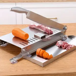 Stainless Steel Manual Meat Slicer Manual Frozen Meat Slicer, Meat Cutter Stainless Steel Beef Slicer, Beef Roll Vegetable Bone Household Easy to Clean