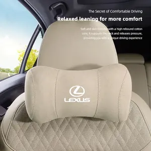 Suede Headrest Car Breathable Memory Foam Neck Pillow For Lexus F-SPORT ES RX NX LS UX LM LX GX LC RZ IS CT GS RC HS SC TX LBX IS300 RX350 LS500 LX600 NX260 CT200