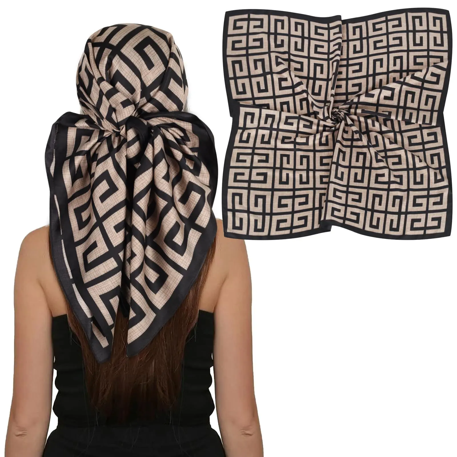 Women's Sun Protective Lightweight Cotton Blend Scarf - Soft Pashmina Neck/Headscarf Shawl Wrap, Brown, All-Season Everyday Wear, Birthday/Bridesmaid Gift