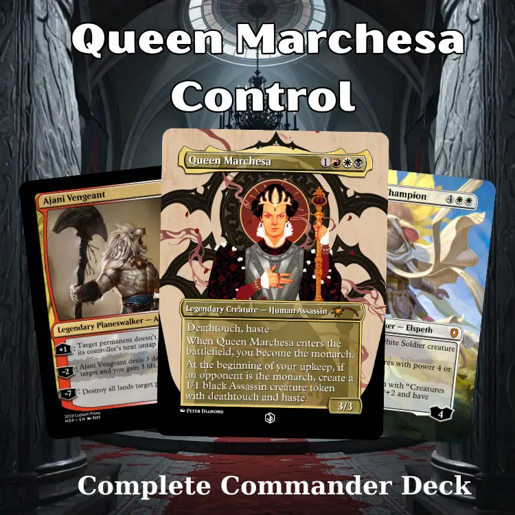 MTG Commander Deck: Queen Marchesa Control MTG Proxy Deck – 1v1 Commander Strategy 100 Cards Political Monarch Build – Mardu Control Theme – Premium Fantasy Art Set – Perfect Gift for Magic Players & Collectors