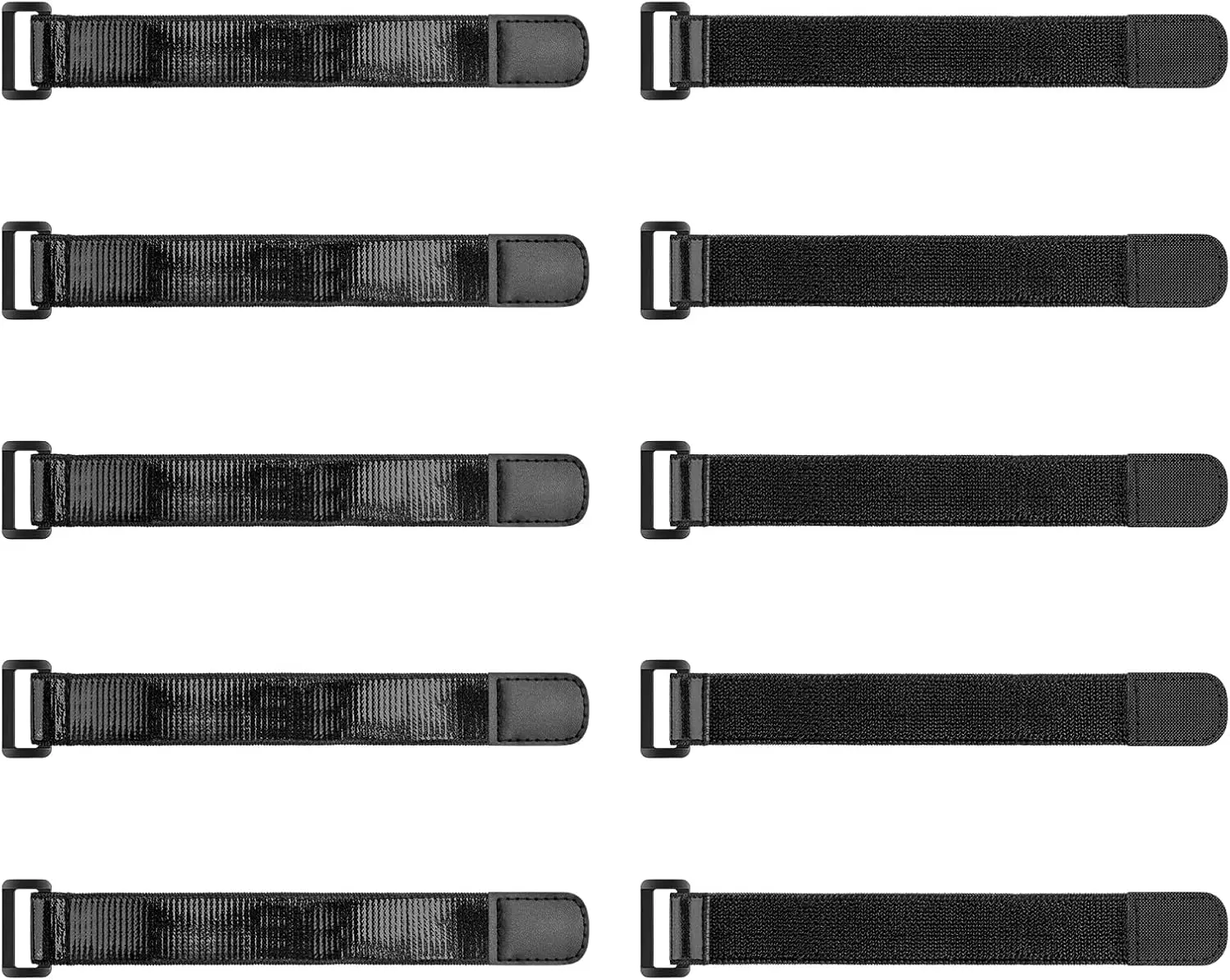 Elastic Cinch Straps with Anti-Slip Strips, 9 x 1.2 (10 Pack) Heavy Duty Multipurpose Hook and Loop Straps for Extension Cords, Cables, Ropes,Hoses, ,Pant Garters,Garage and Workshop