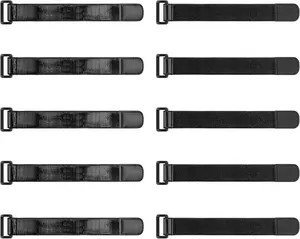 Elastic Cinch Straps with Anti-Slip Strips, 9 x 1.2 (10 Pack) Heavy Duty Multipurpose Hook and Loop Straps for Extension Cords, Cables, Ropes,Hoses, ,Pant Garters,Garage and Workshop