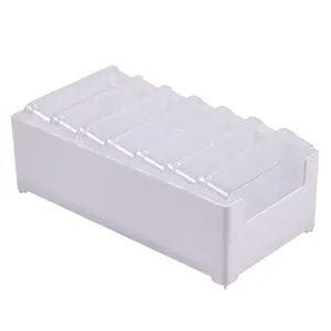 8 pieces total Plastic cable storage box with 1 large and 7 small transparent storage boxes - non waterproof, multi-purpose desktop power cord management, charging cable and accessory storage with winder Cable Organizer, Desk accessories
