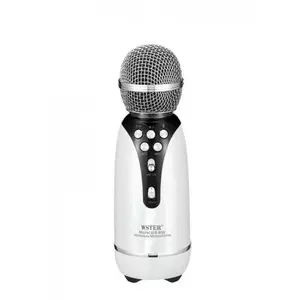 Kik_Karaoke Machine Microphone Wireless Portable Handheld Bluetooth Speaker KTV WS899 for Universal Cell Phone And Bluetooth Device (Silver)