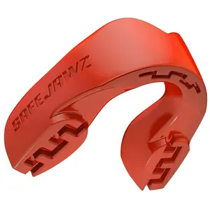 SafeJawz INTRO Slim Fit Sports Mouth Guard with Case for Football, Basketball, MMA, Hockey, Lacrosse, Wrestling - Adult 12+ Years - RED