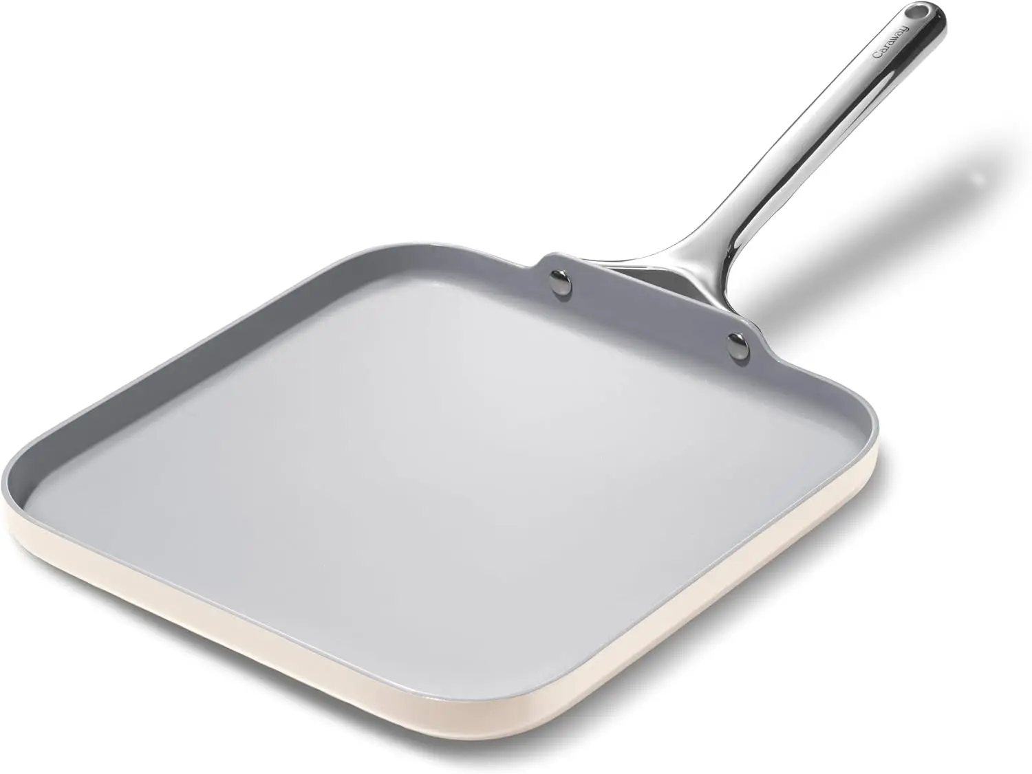 Caraway 11” Square Griddle Cookware Pan - Non-Stick Ceramic Coated, Non-Toxic, PTFE & PFOA Free - Oven Safe, Compatible with All Stovetops - Cream