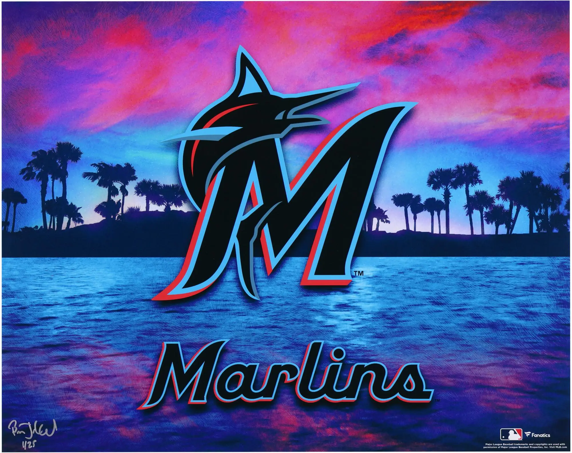 Miami Marlins 16" x 20" Photo Print - Art and Signed by Brian Konnick - Limited Edition of 25 - Fanatics Authentic Certified