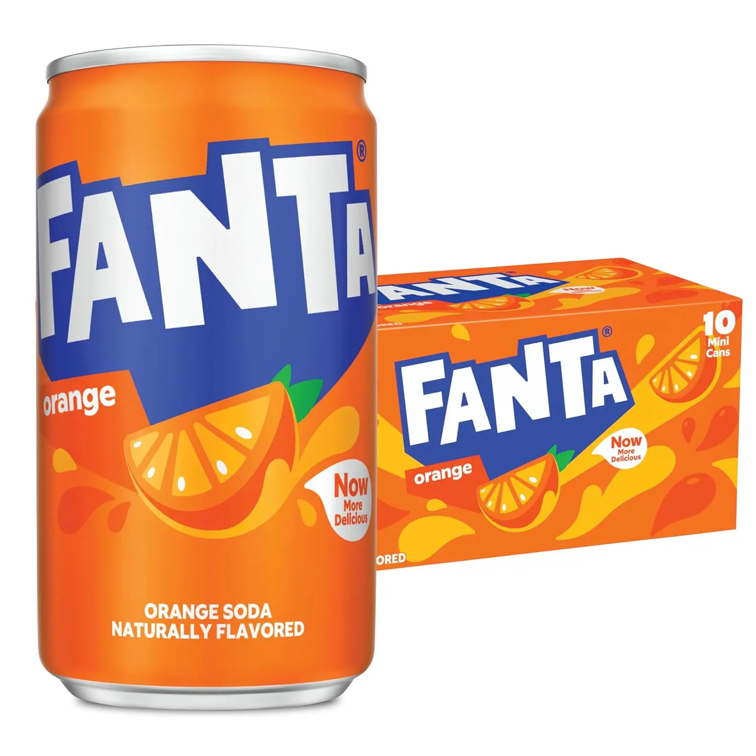 Orange Soda Soft Drink Fridge Pack Mini Cans, 7.5 fl oz, 10 Pack
