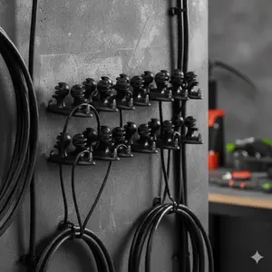 8-Pack Reusable Cable Clips, Cord Organizer for Car Home Office, Strong Adhesive Wire Management Strips, Multi-Size Cable Holders for Chargers Headphones Data Cables, Neat Cable Tidy Solution