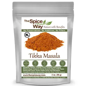 The Spice Way Tikka Masala Spice - 2 Oz Authentic Indian Seasoning Blend with Turmeric, Coriander, Cumin, Galangal, Cinnamon & More for Flavor Enhancement