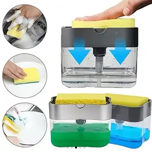 Automatic Dish Soap Dispenser with Sponge Holder for Easy Cleaning Tasks