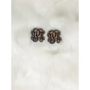 Vine Monogram Stud Earrings