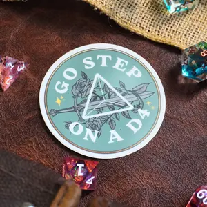 Go Step on a D4 Sticker - Weatherproof Decorative Sticker for Home Decor