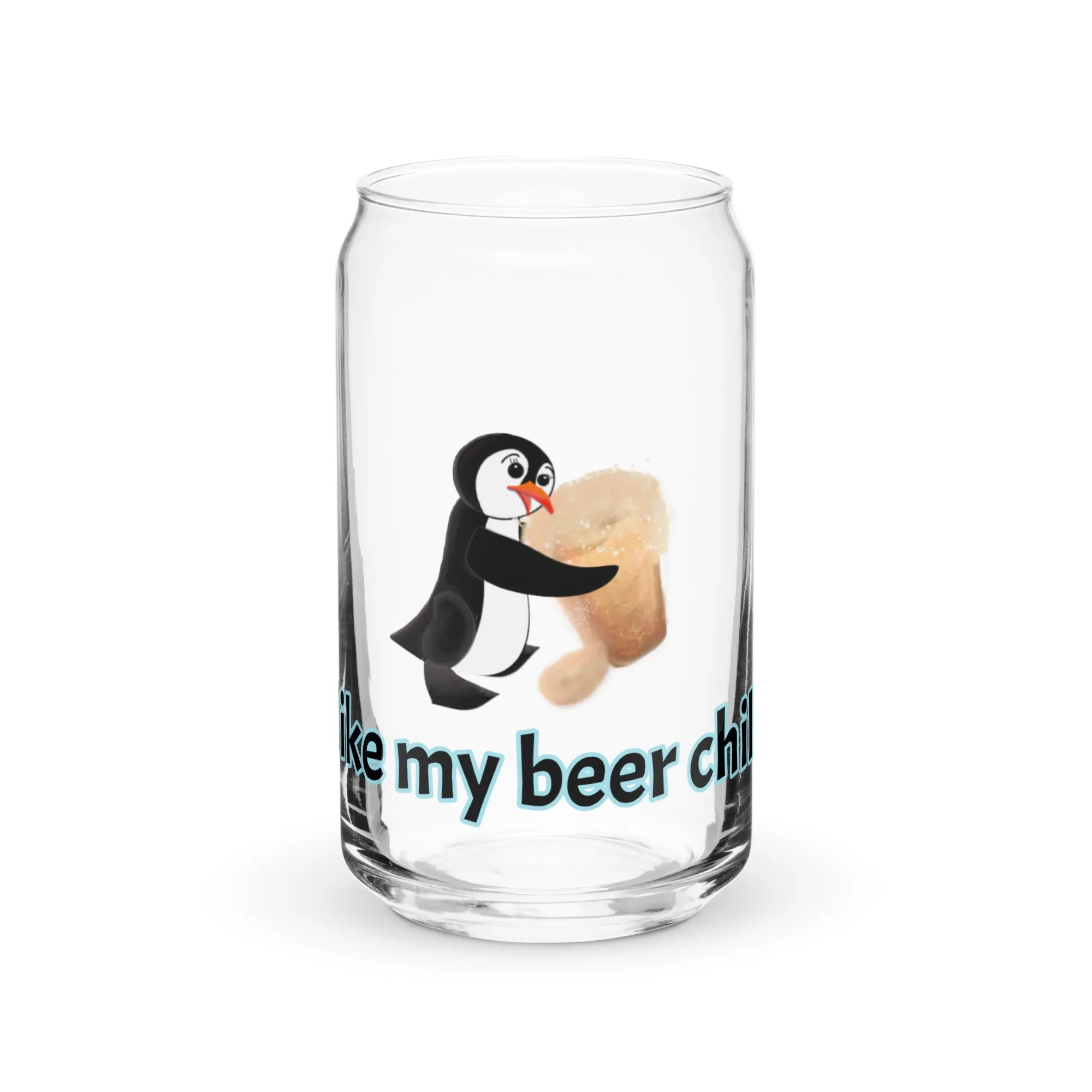 Penny with Beer- Can-shaped glass