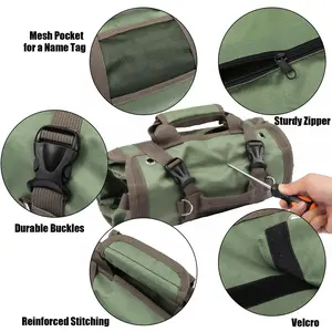 Foldable Roll Up Tool Bag – Heavy Duty Organizer with Multiple Pockets, Portable, Ideal for Electrician, Mechanic, RV Owner Gifts