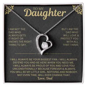 To My Daughter – Forever Love Necklace from Dad – Gift Set with Message Card & Luxury Box