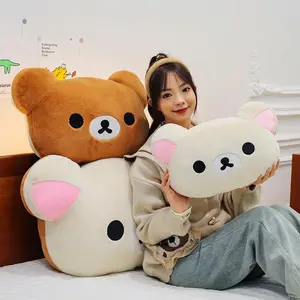 Rilakkuma Big Head Plush Pillow Large Size Cute Soft Stuffed Toy Cushion Bedroom Sofa Decor Unisex Birthday Gift For Men Women