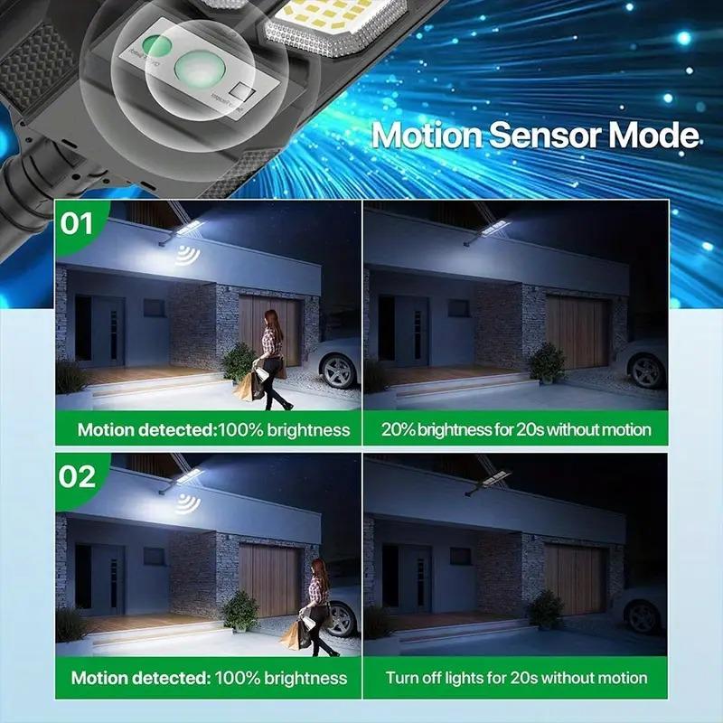 Professional 4-Pack Solar Lights for Outside 3 Modes 6500K LED Flood Security Light with Motion Sensor Dusk to Dawn Remote Control IP65 Waterproof  for Yard Garden Shop