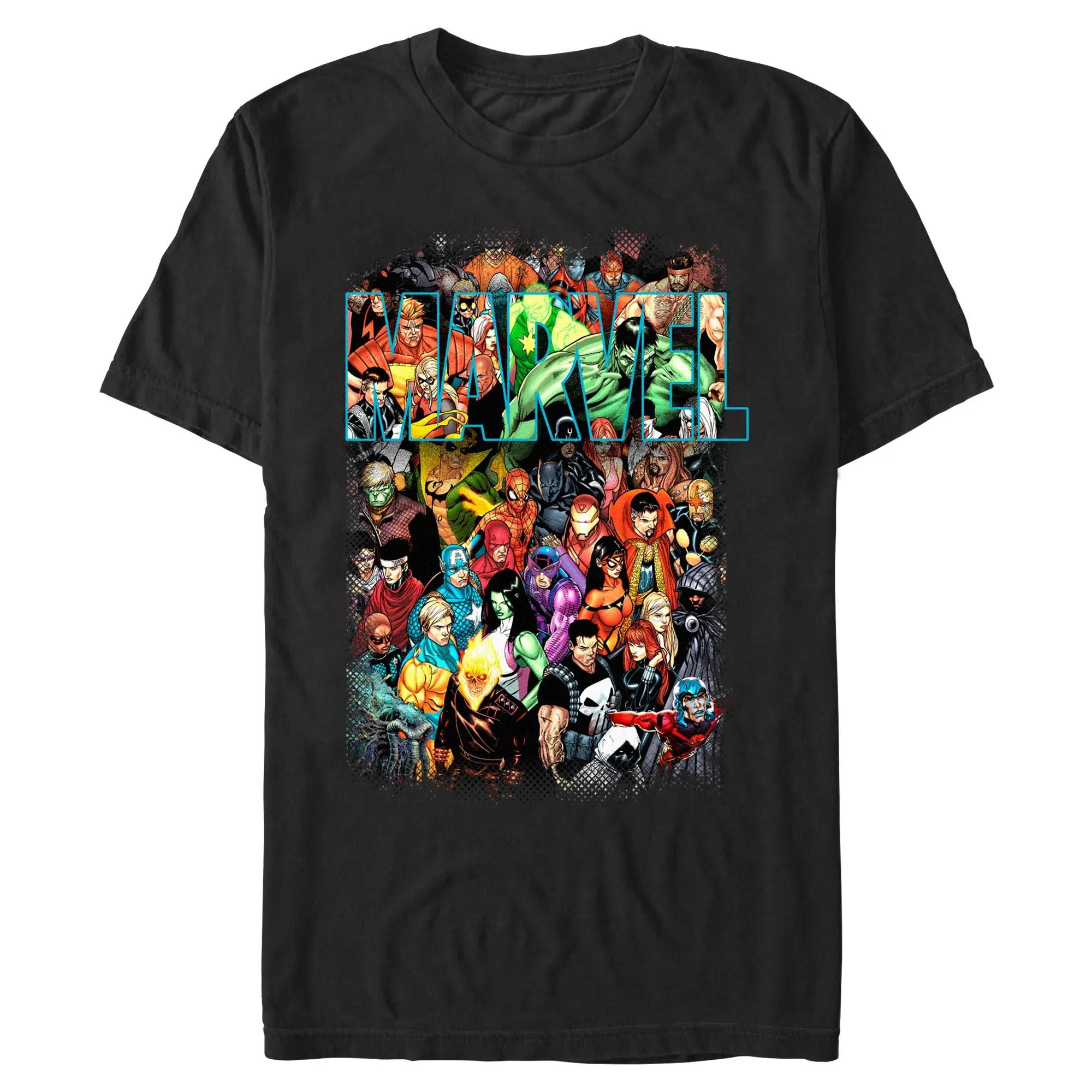 Mens Marvel Comic Group Shot T Shirt