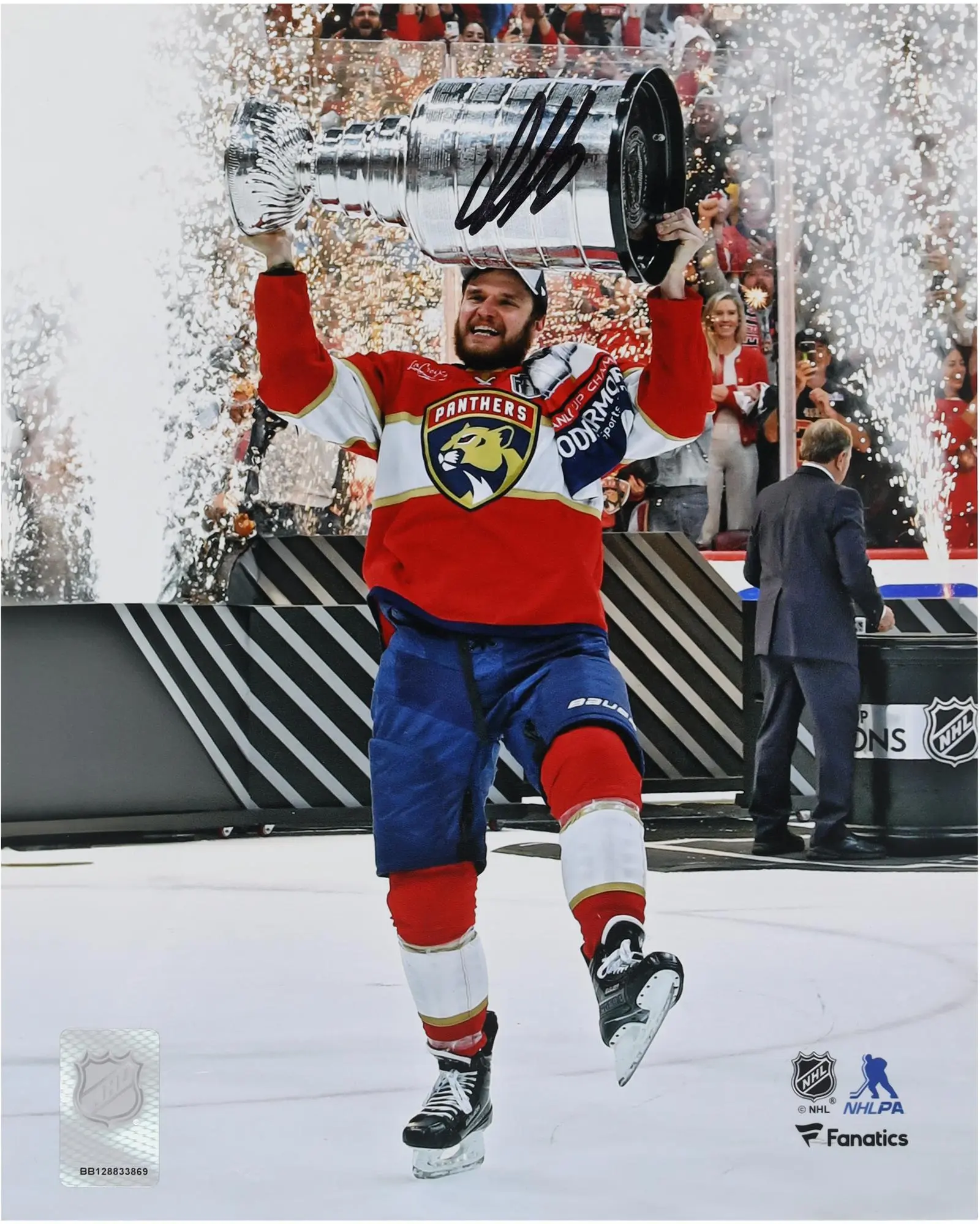 Aleksander Barkov Florida Panthers Autographed 2024 Stanley Cup Champions 8" x 10" Raising Cup Photograph - Fanatics Authentic Certified