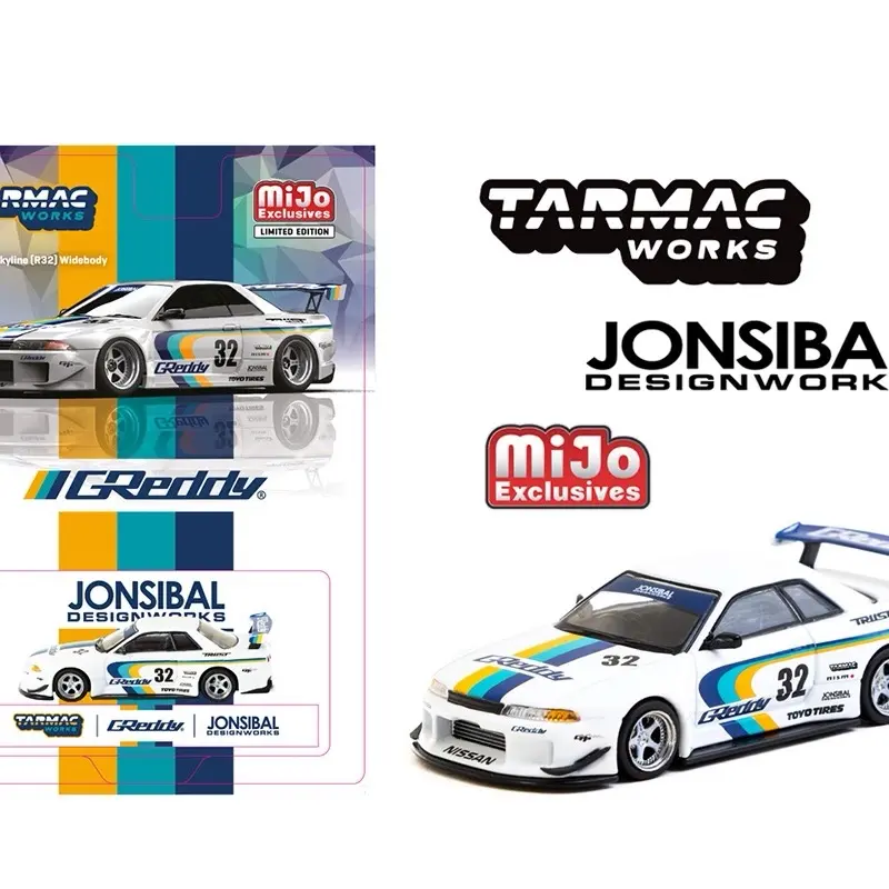Tarmac Works 1:64 Nissan Skyline GT-R (R32) Widebody Jonsibal Designworks & Greddy Special Limited Edition -White – Mijo Exclusive