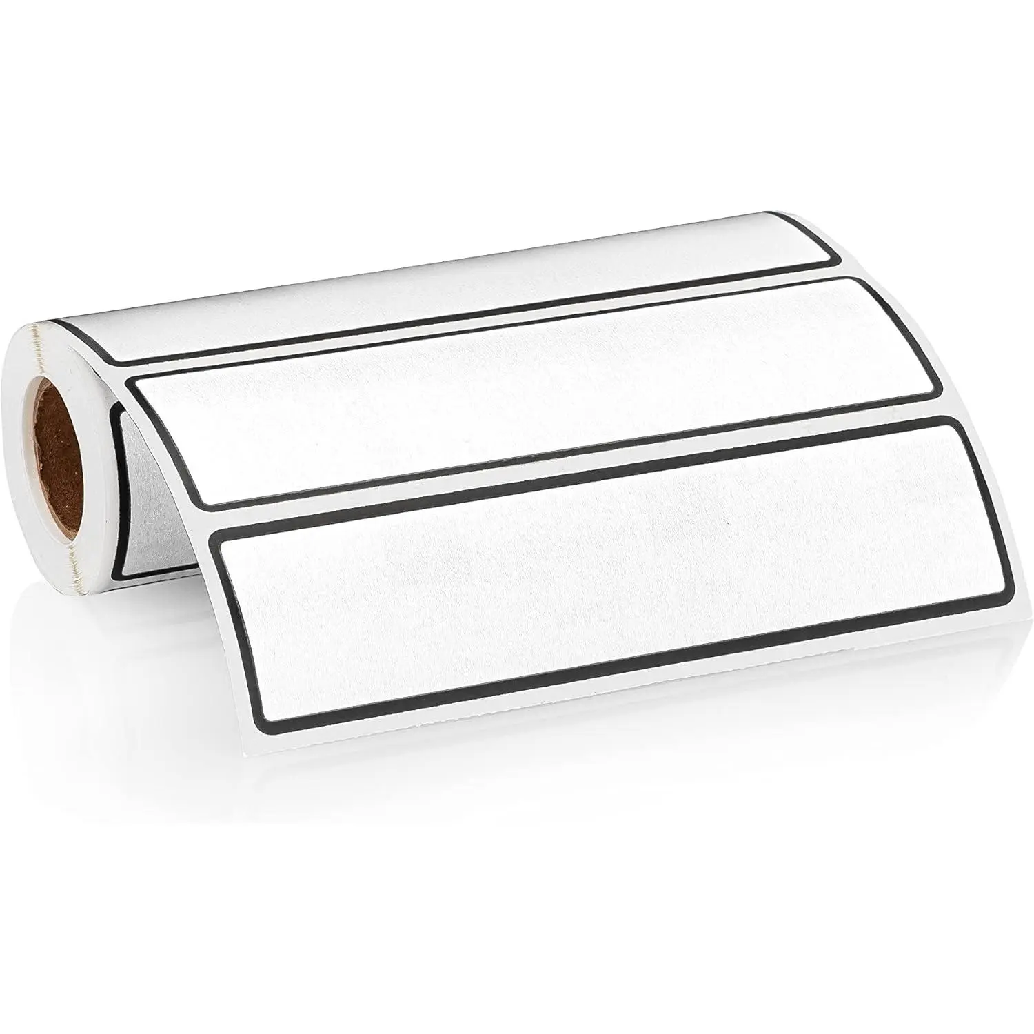Adhesive Sticker Labels, 5 3/8" x 1 3/8", Binder Labels for 1.5" - 4" Ring Binder Spines, White, Roll of 200
