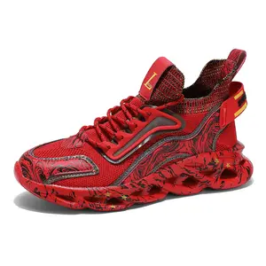 Men's Chunky Knitted Running Shoes - Lightweight, Breathable, Durable, Anti-Slip Workout Sneakers for Fitness, Walking