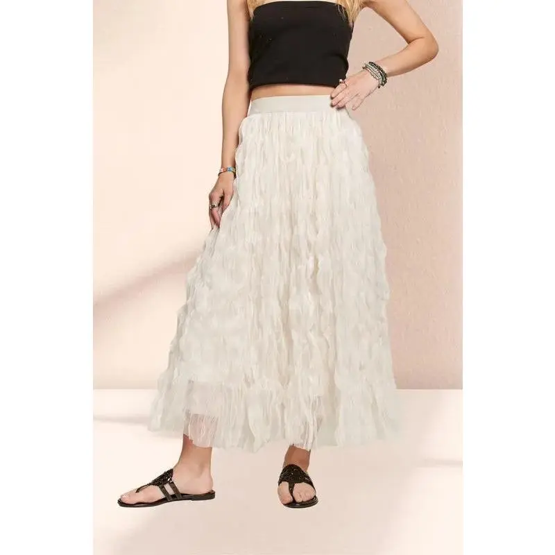 ADORA Elastic Waist Cloud Fluffy Maxi Skirt