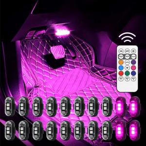magnetic rgb led strobe light, wireless remote control car light, waterproof led light for motorcycle, bike, truck, boat, night warning light, car led lights, men gifts, car stuff, rear bike light