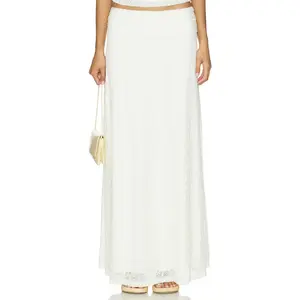 SEVEN WONDERS Samirah Low Waisted Lace Maxi Skirt in Cream