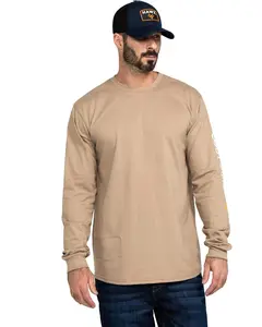 Cody James Men's Fr Logo Long Sleeve Stretch Work Shirt - Khk